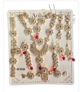 red kundan haarset sfs116