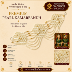 Premium Pearl Kamarbandh for Gangor Idol Decoration with Handcrafted Pearl Beads and Traditional Rajasthani Design
