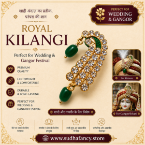 Sudha Fancy store green kundan kilangi – wedding & ishar gangaur special safa brooch (copy)